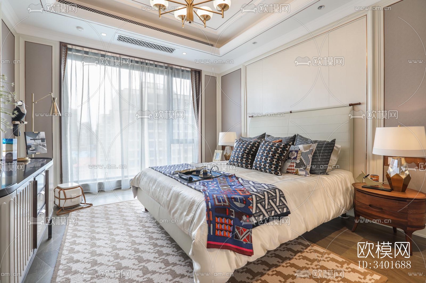 现代大平层效果图下载（渲染图8）