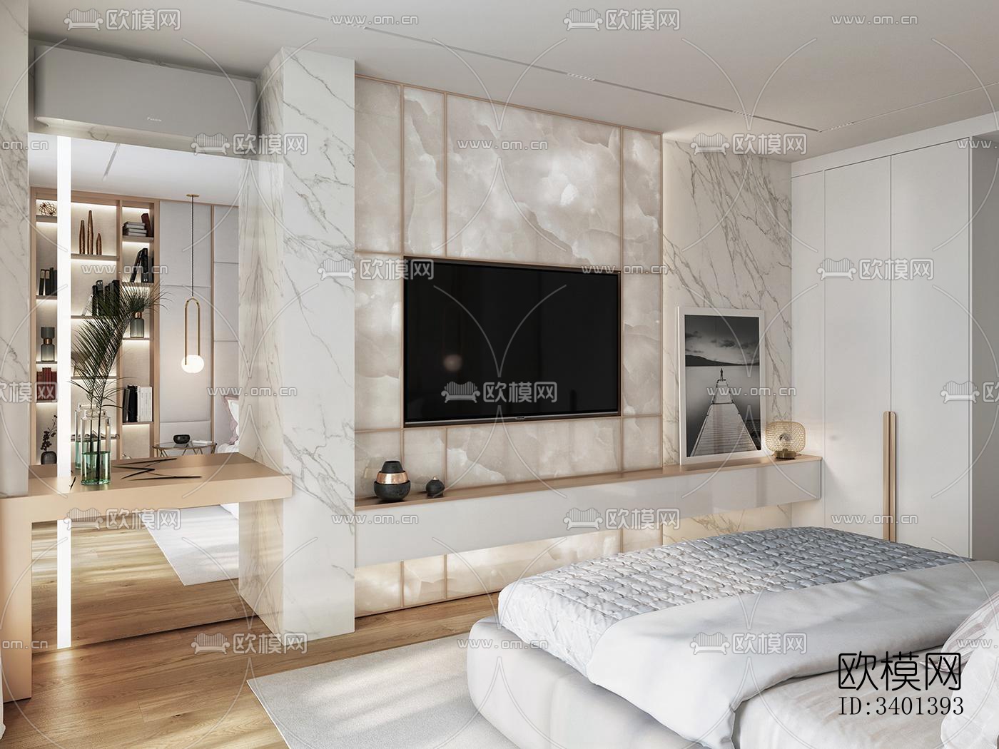 现代大平层效果图下载（渲染图5）