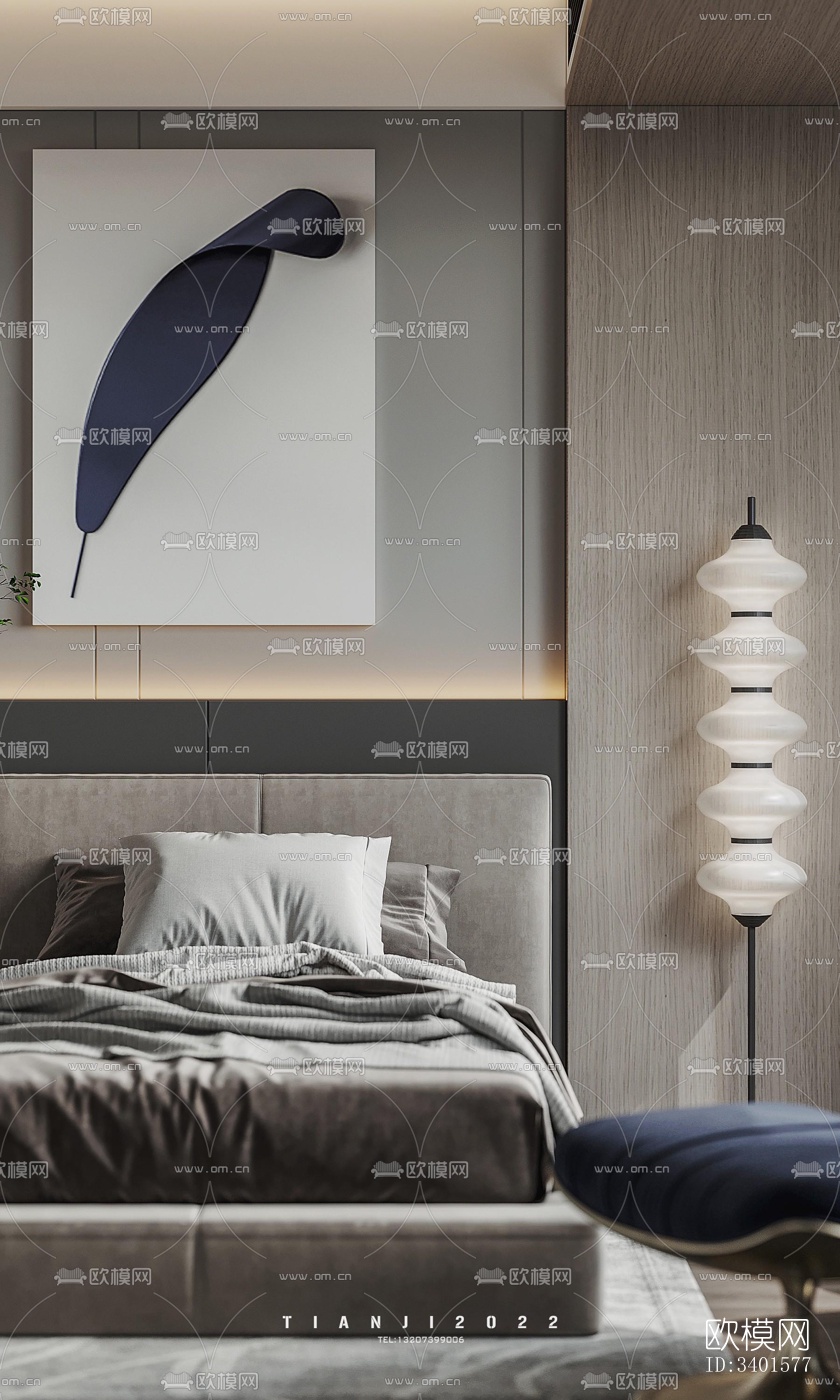 现代大平层效果图下载（渲染图1）