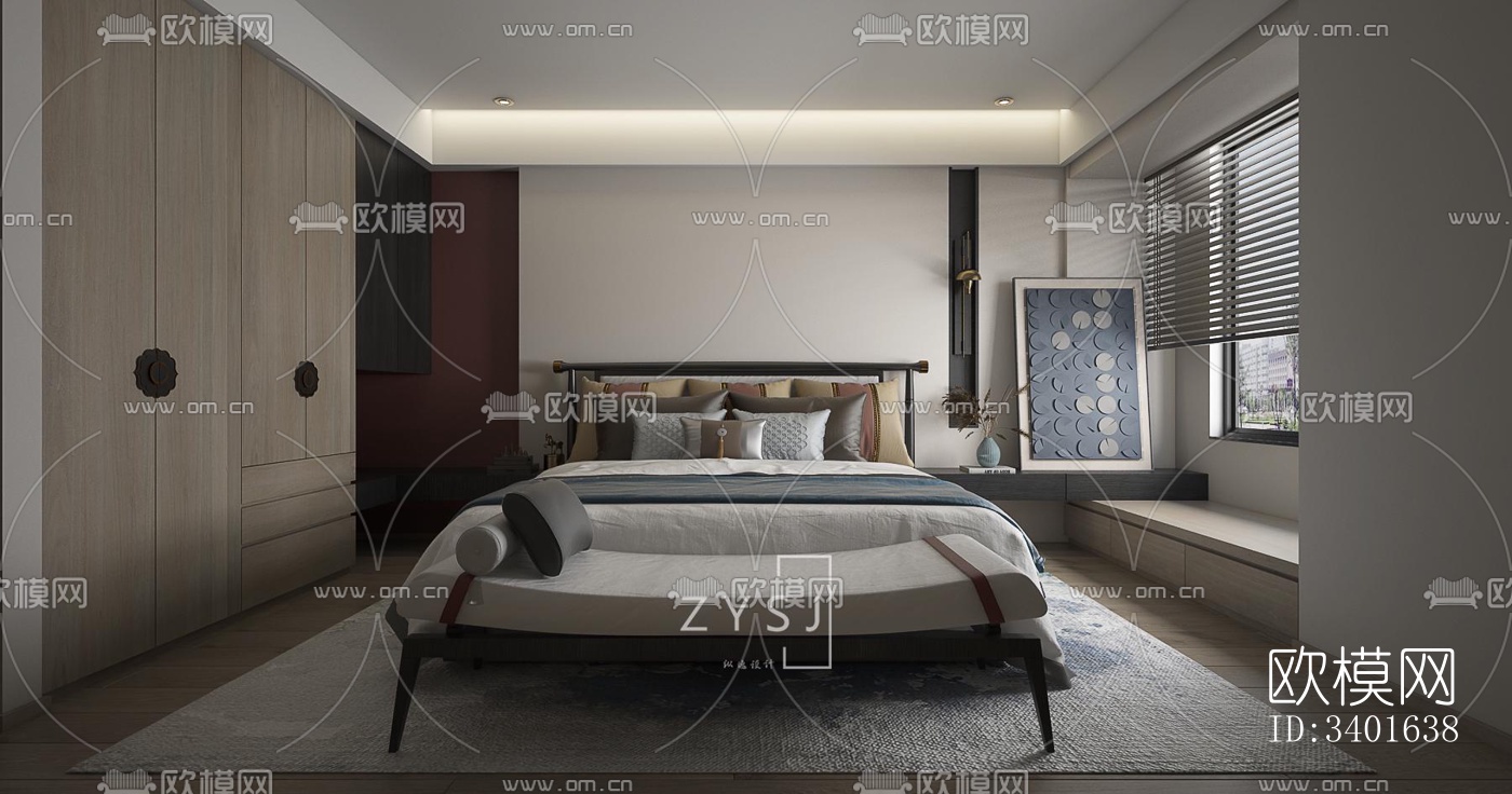 现代大平层效果图下载（渲染图4）