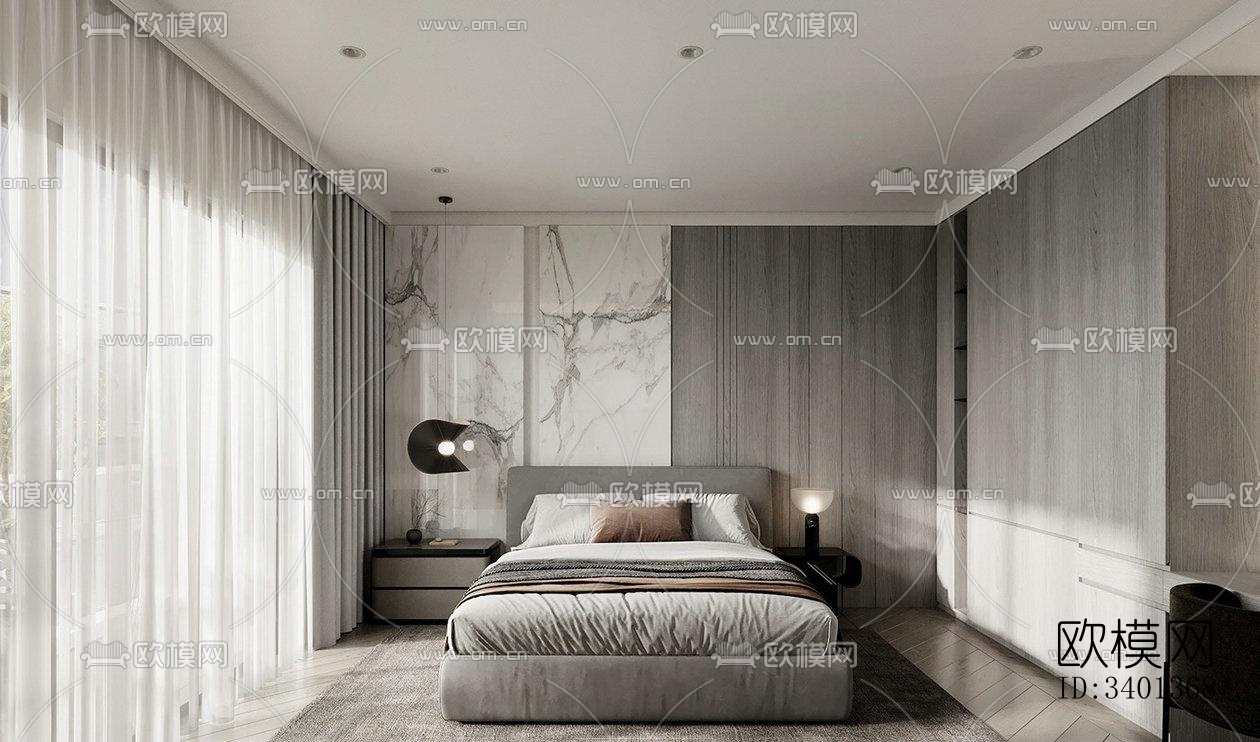 现代大平层效果图下载（渲染图5）