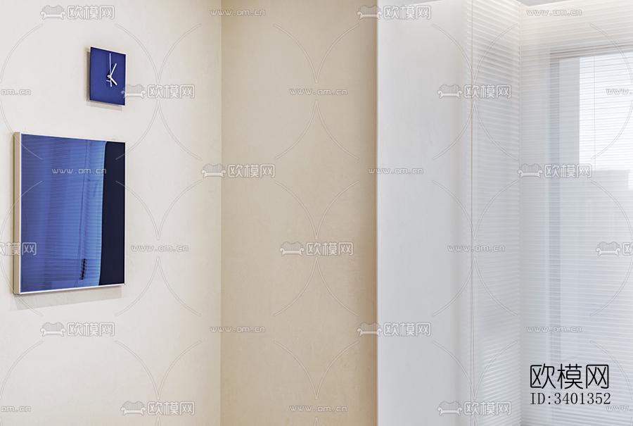 现代大平层效果图下载（渲染图2）