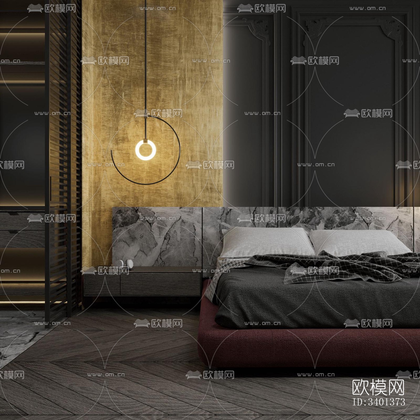 现代大平层效果图下载（渲染图8）