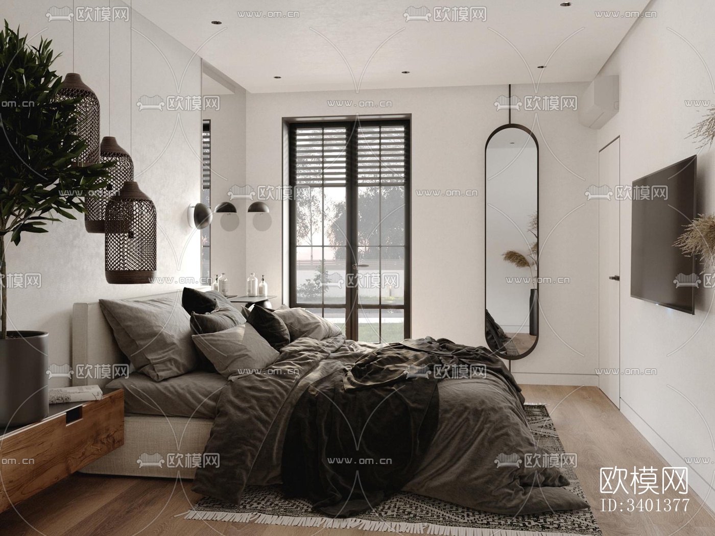 现代大平层效果图下载（渲染图15）