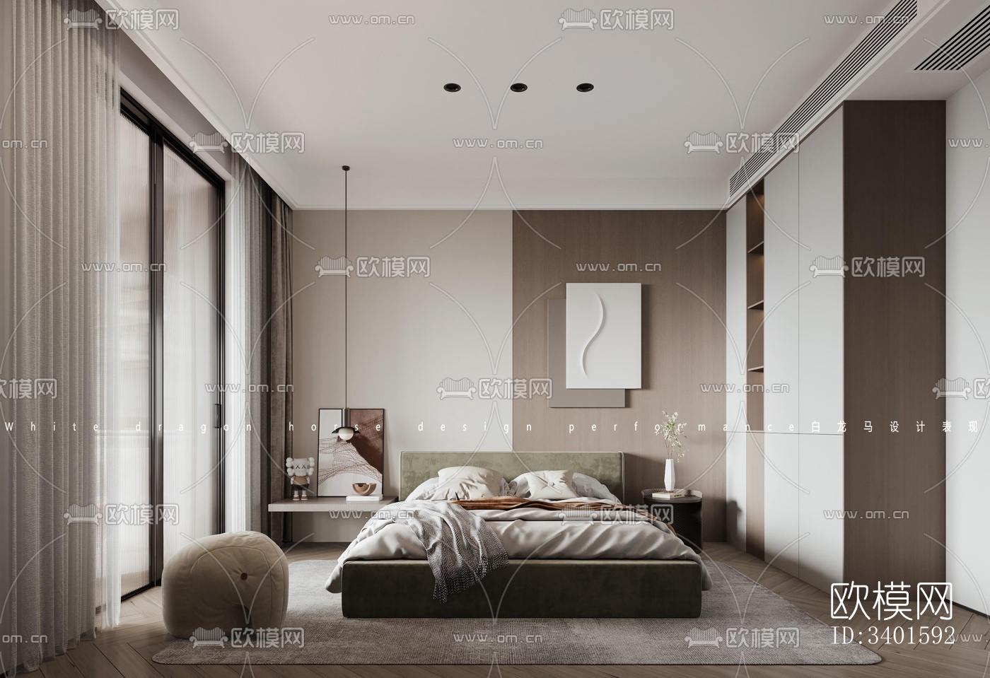 现代大平层效果图下载（渲染图4）