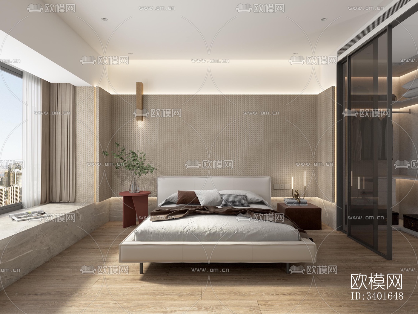 现代大平层效果图下载（渲染图5）