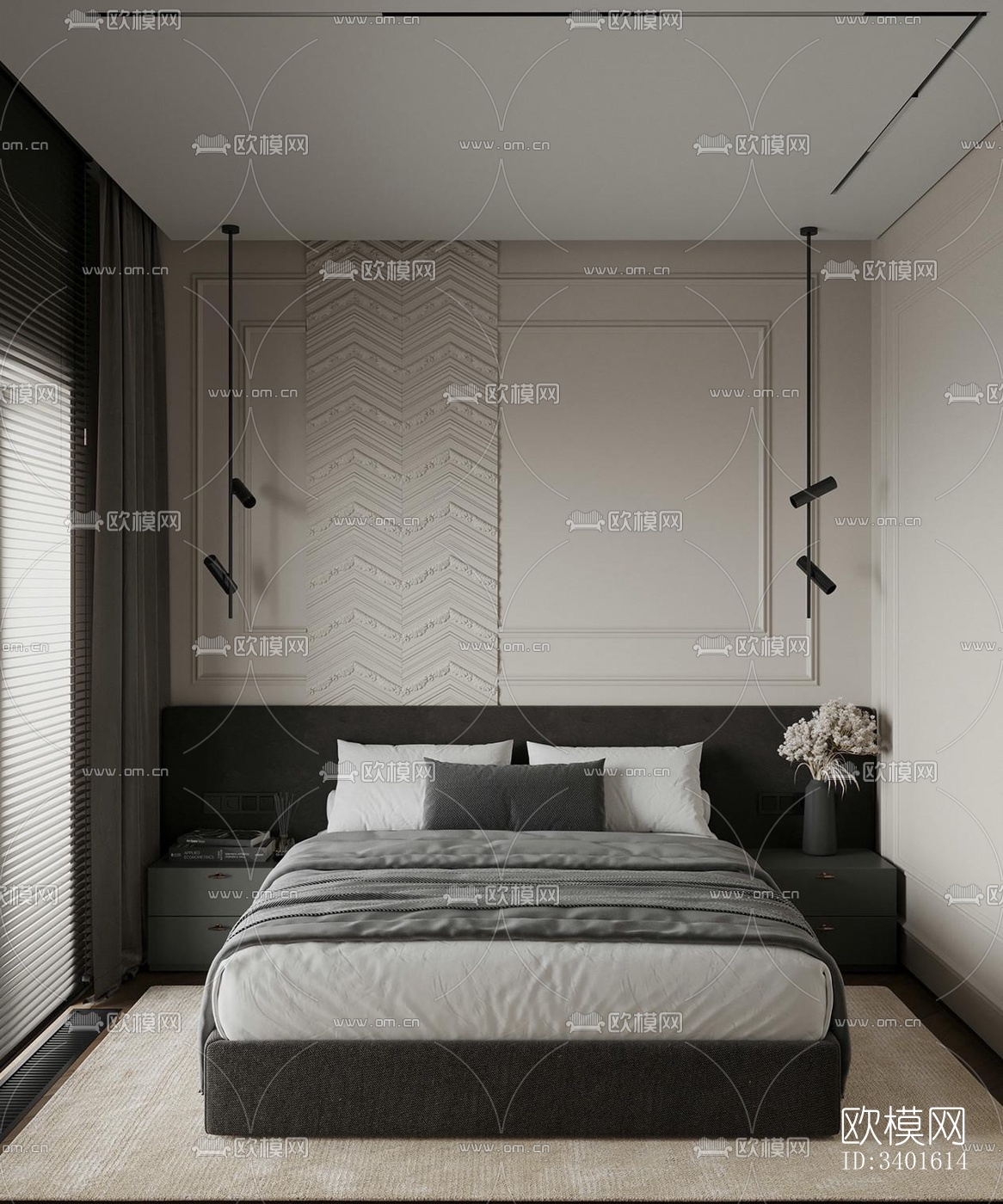 现代大平层效果图下载（渲染图5）