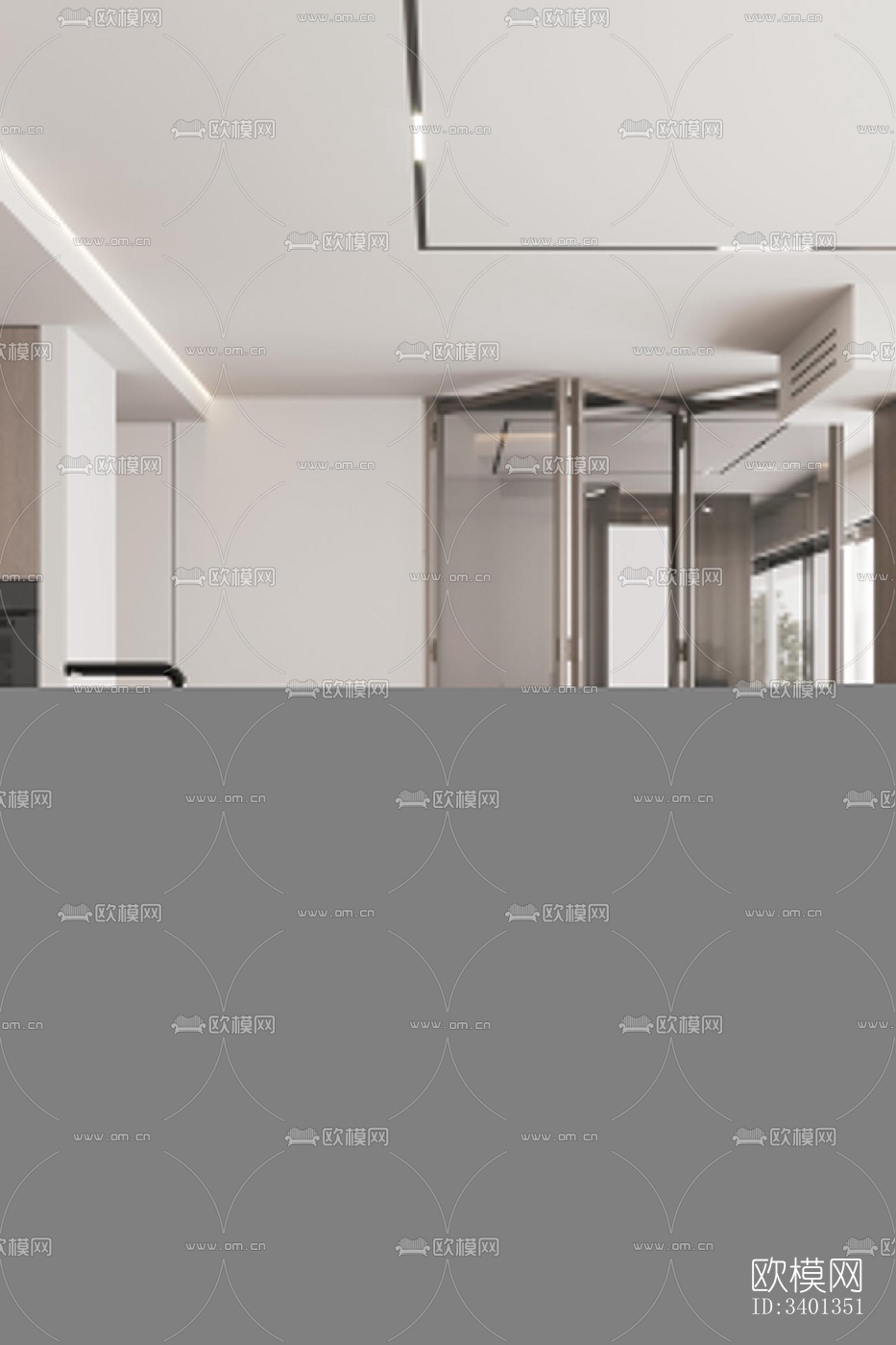 现代大平层效果图下载（渲染图9）