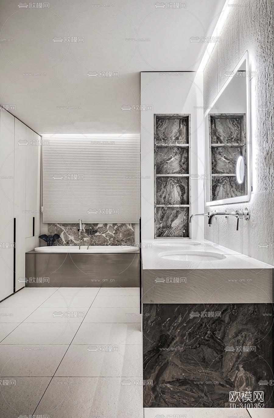 现代大平层效果图下载（渲染图5）