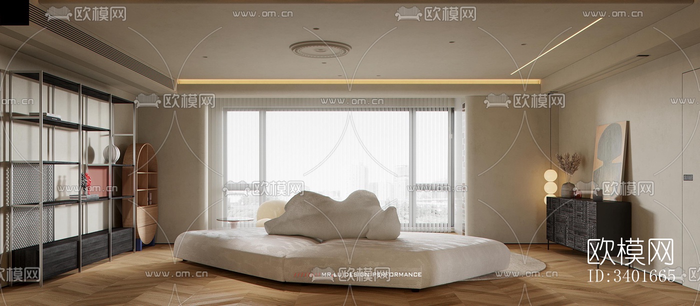 现代大平层效果图下载（渲染图5）