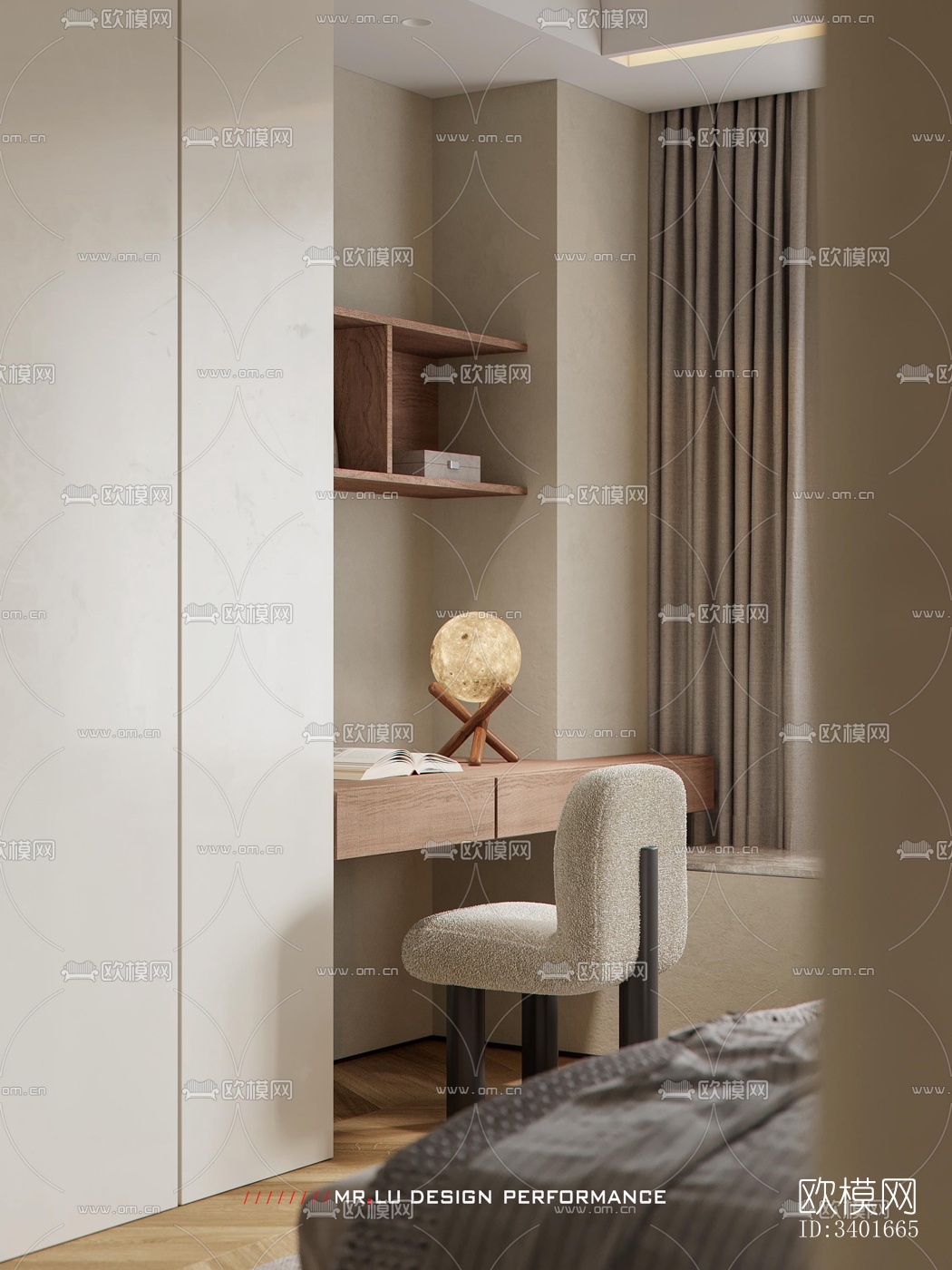 现代大平层效果图下载（渲染图9）