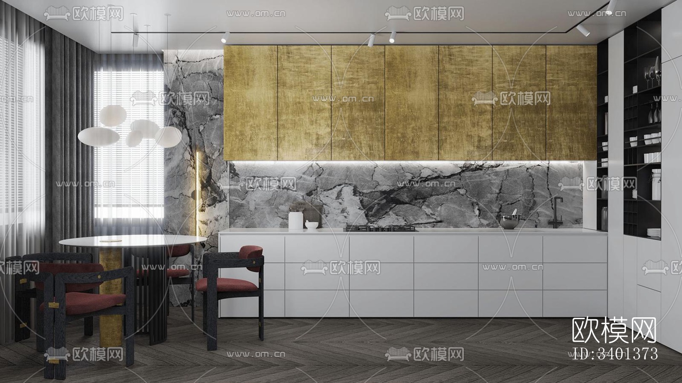 现代大平层效果图下载（渲染图4）