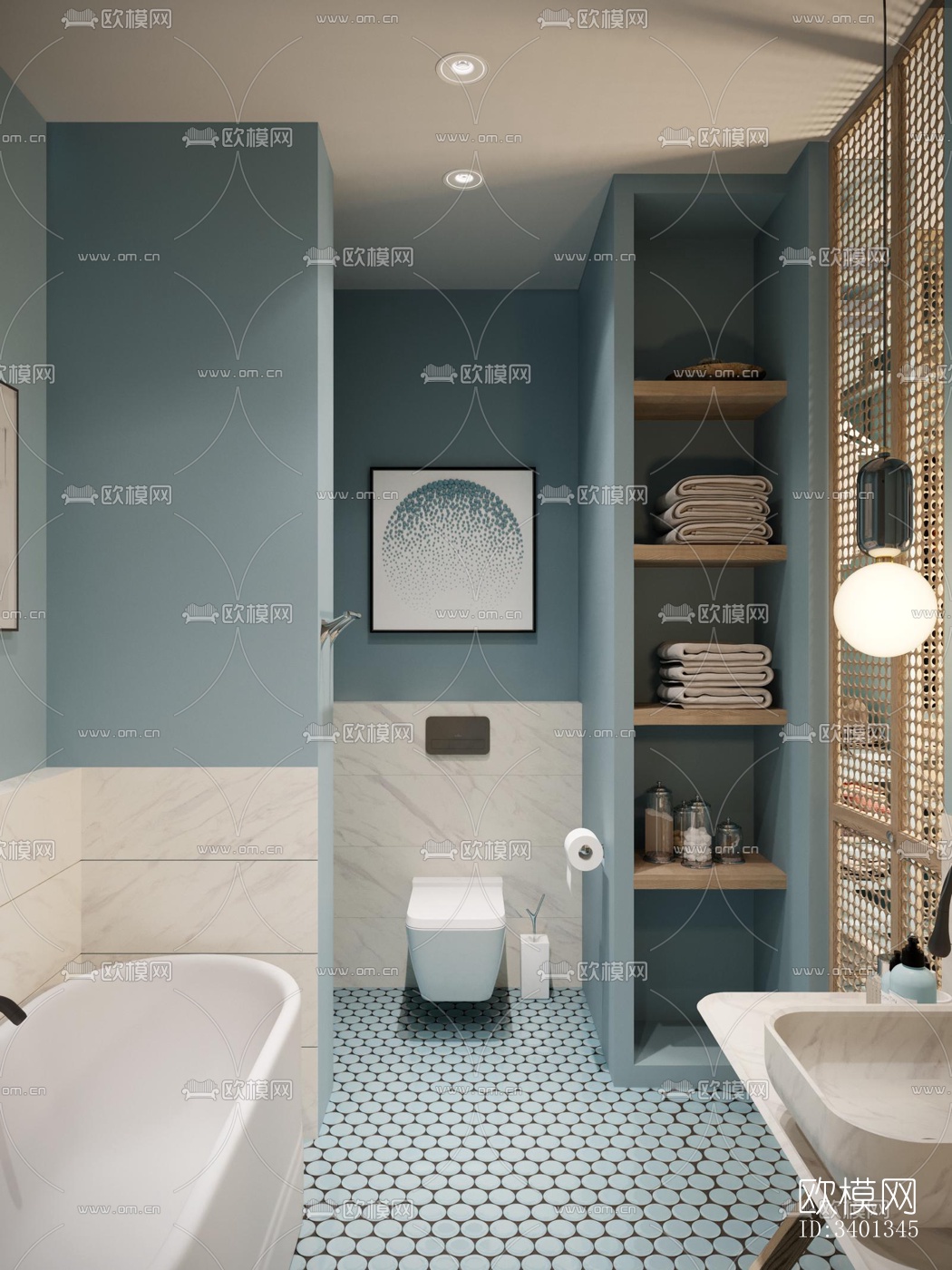 现代大平层效果图下载（渲染图11）