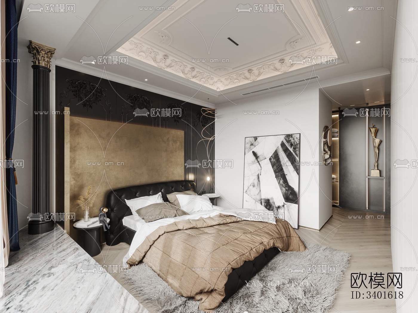 现代大平层效果图下载（渲染图8）