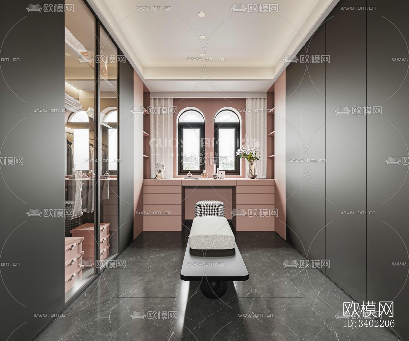 现代大平层效果图下载（渲染图9）