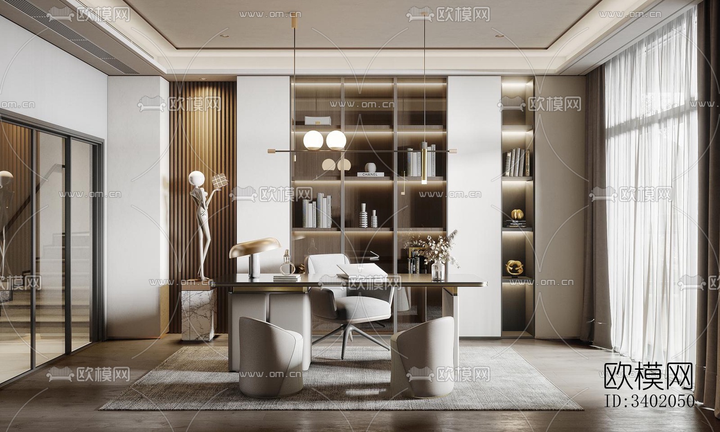 现代大平层效果图下载（渲染图6）