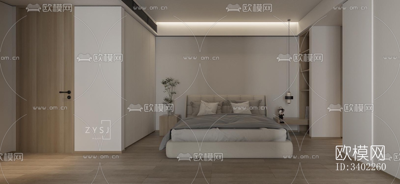 现代大平层效果图下载（渲染图5）