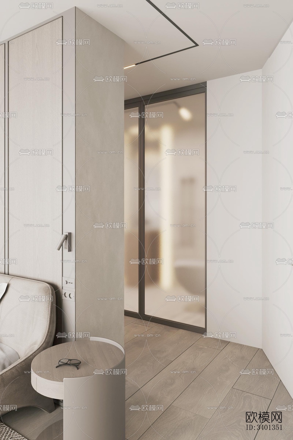 现代大平层效果图下载（渲染图16）