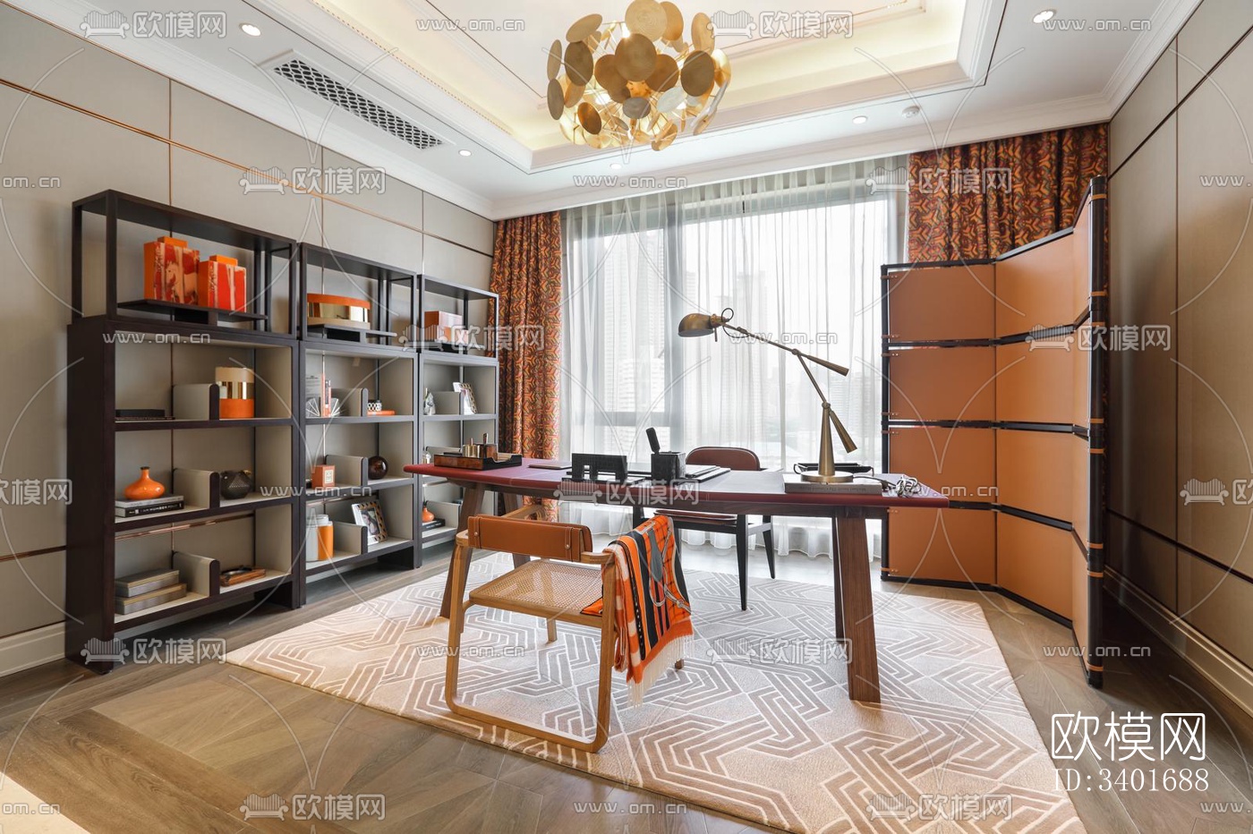 现代大平层效果图下载（渲染图6）