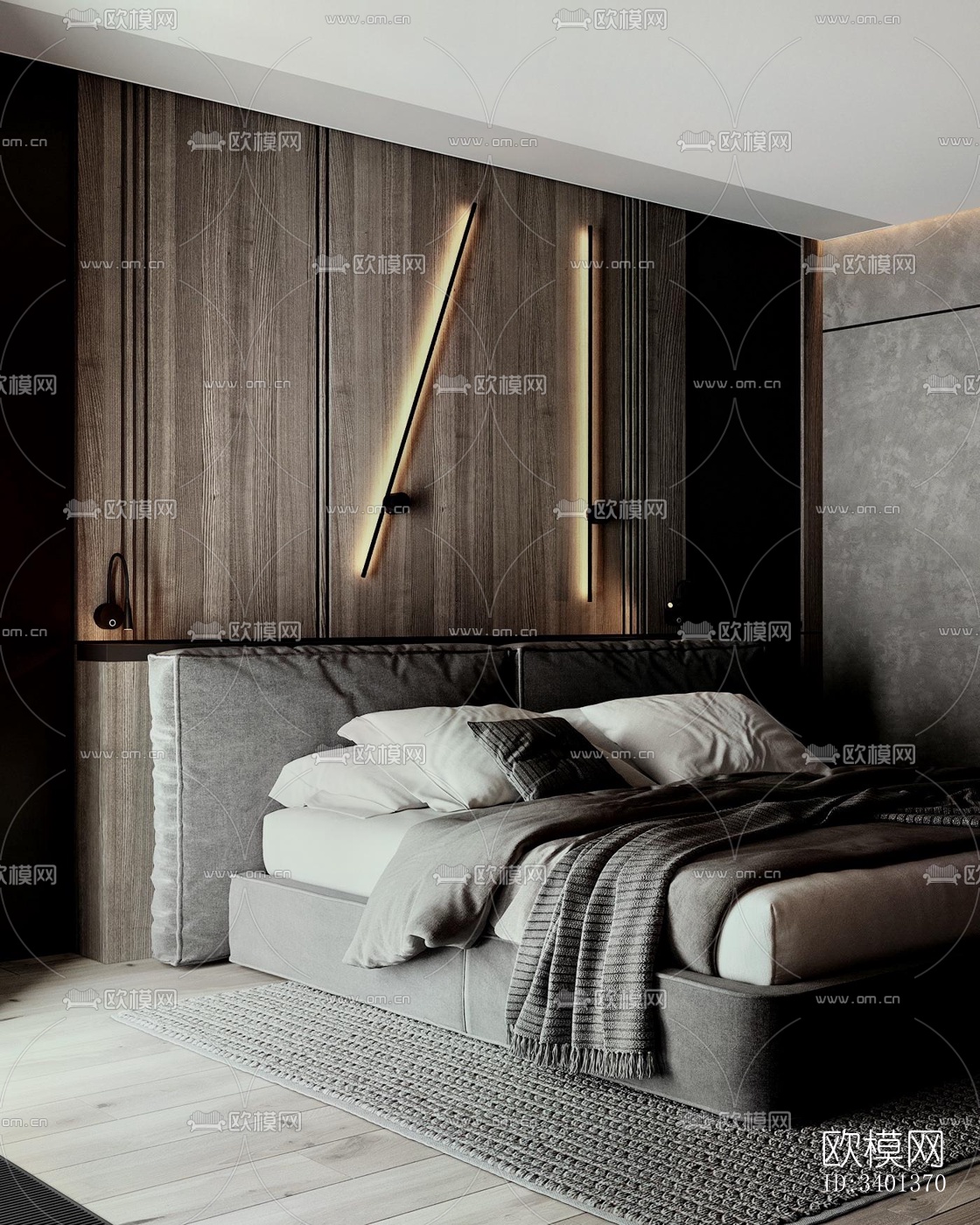 现代大平层效果图下载（渲染图2）