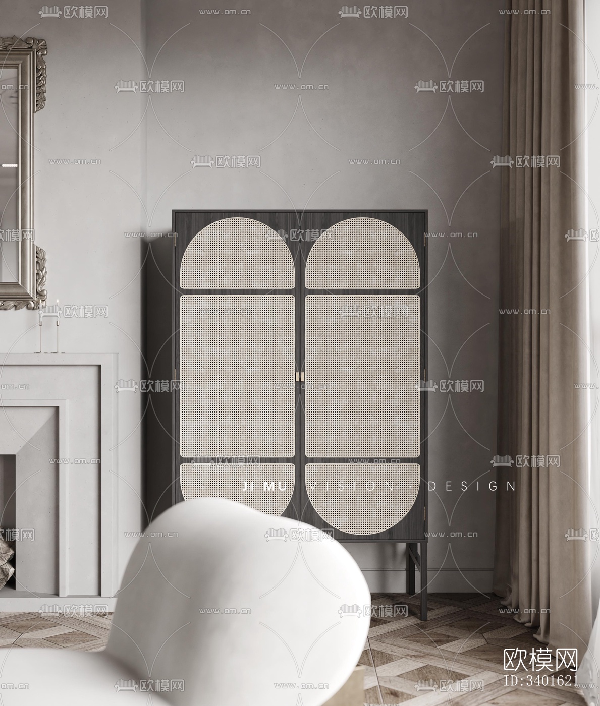 现代大平层效果图下载（渲染图4）