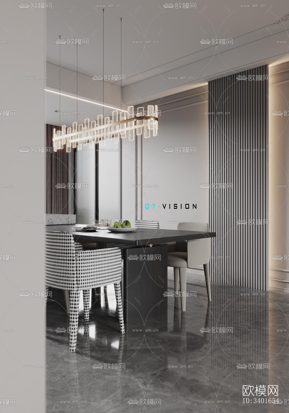 现代大平层效果图下载（渲染图8）