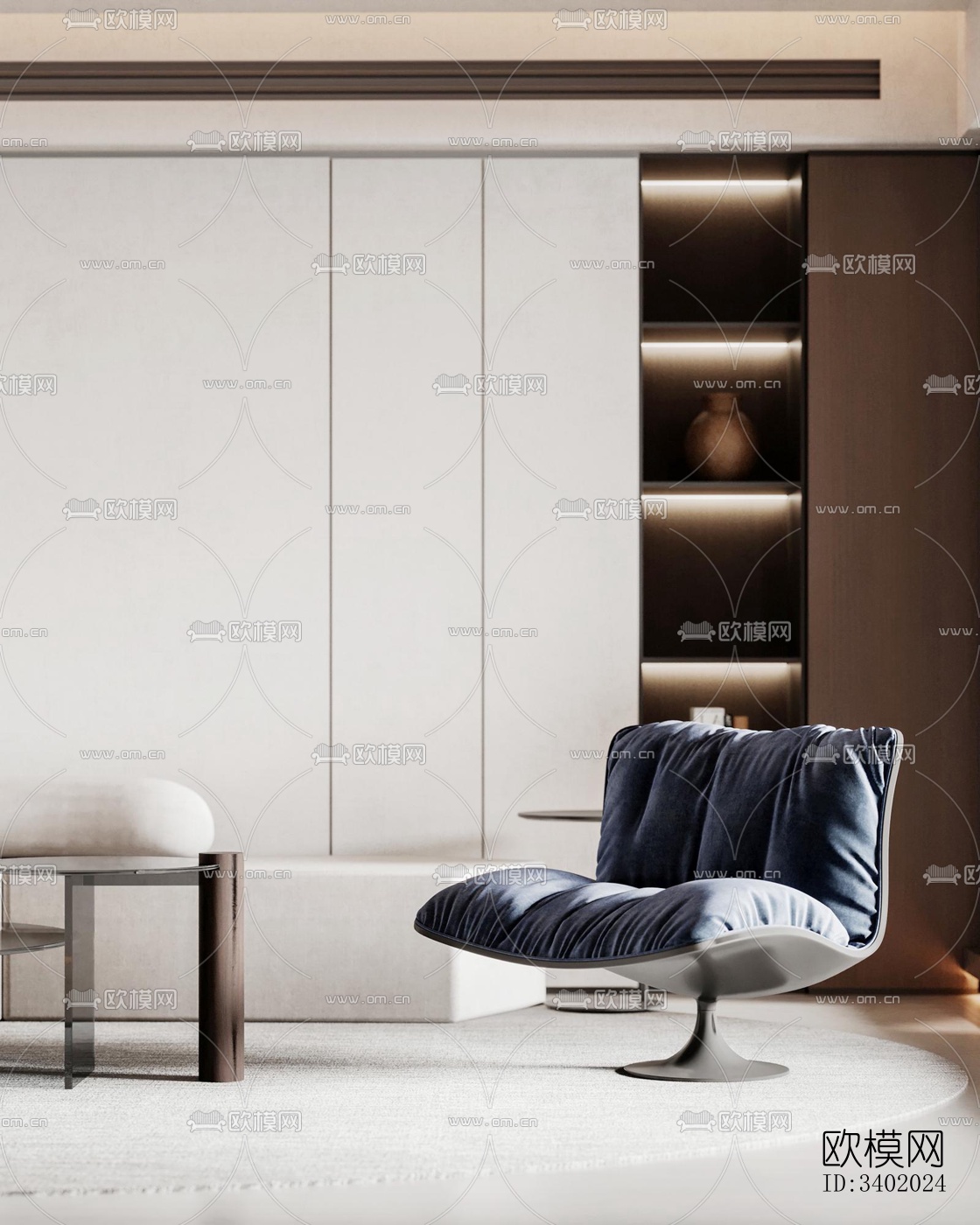 现代大平层效果图下载（渲染图12）