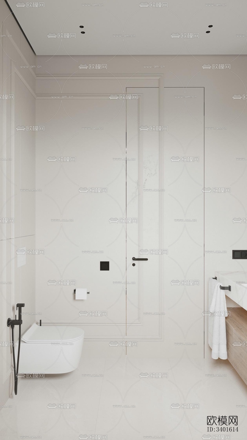 现代大平层效果图下载（渲染图11）