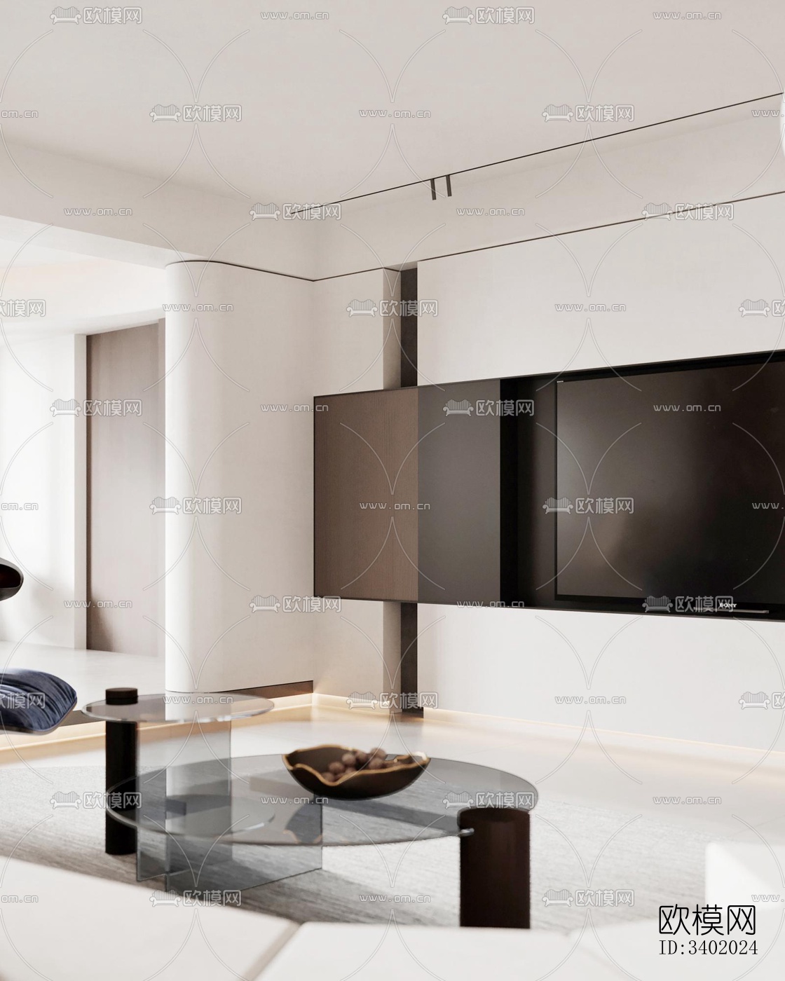 现代大平层效果图下载（渲染图4）