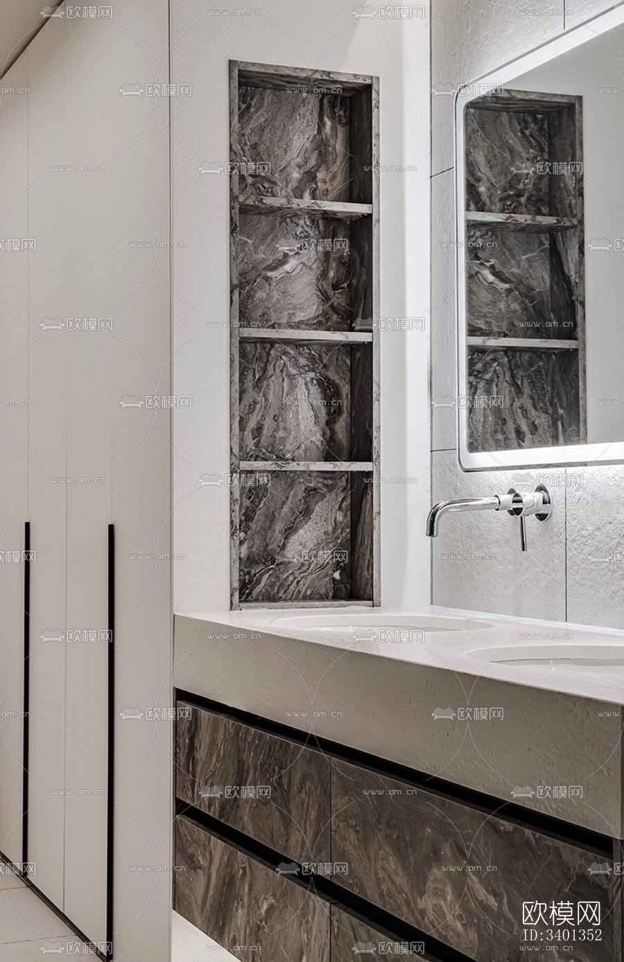 现代大平层效果图下载（渲染图4）