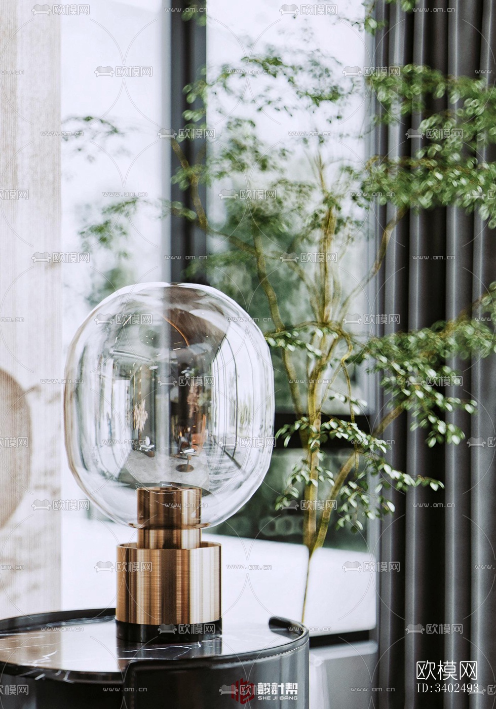 现代大平层效果图下载（渲染图3）