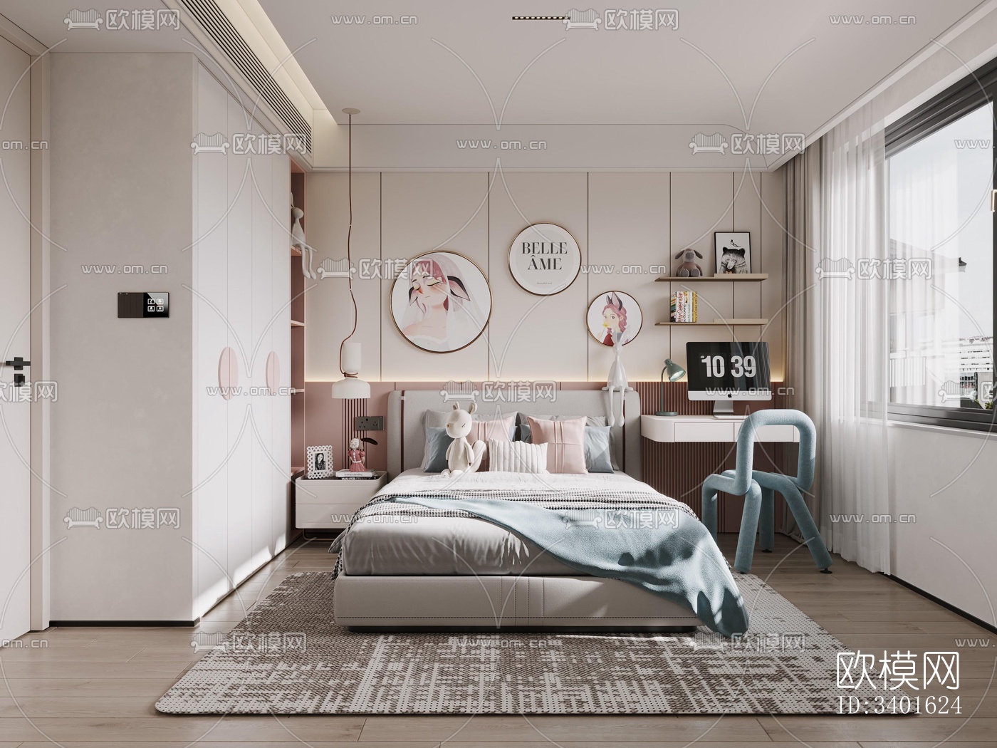 现代大平层效果图下载（渲染图2）