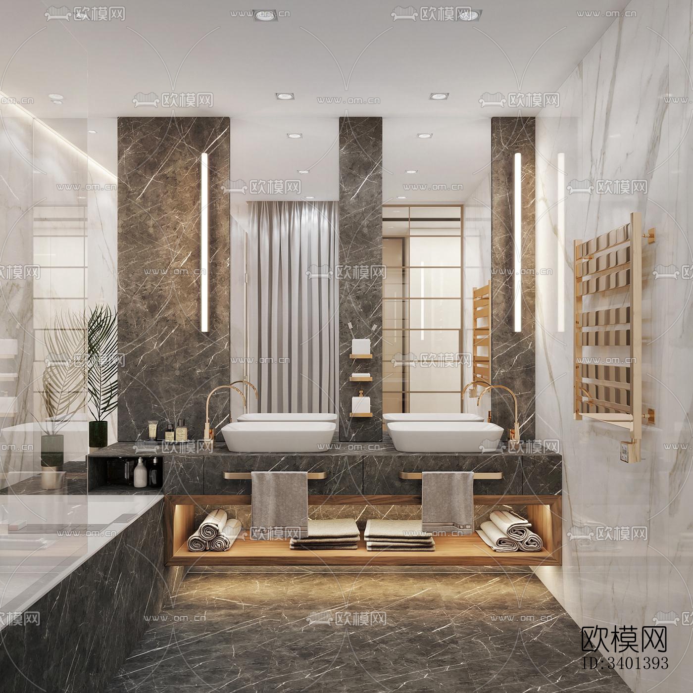 现代大平层效果图下载（渲染图6）