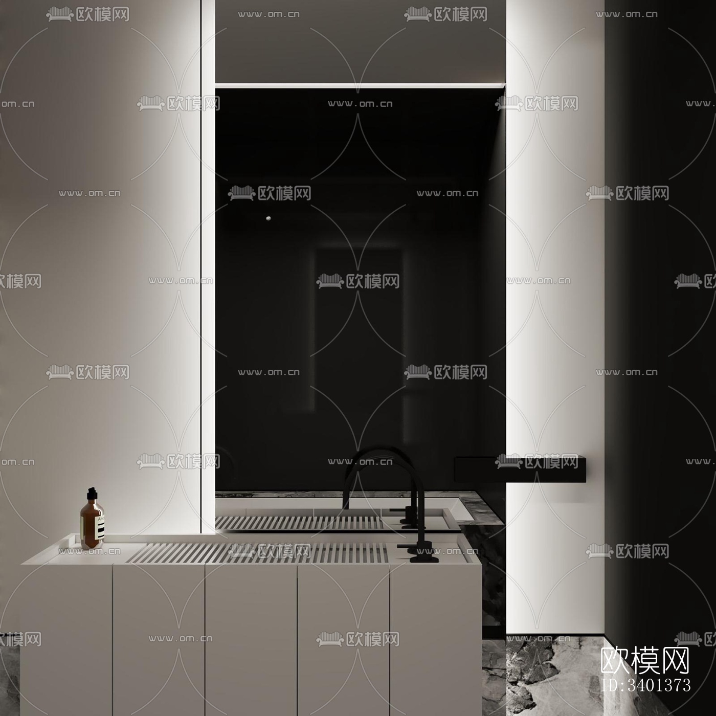 现代大平层效果图下载（渲染图11）