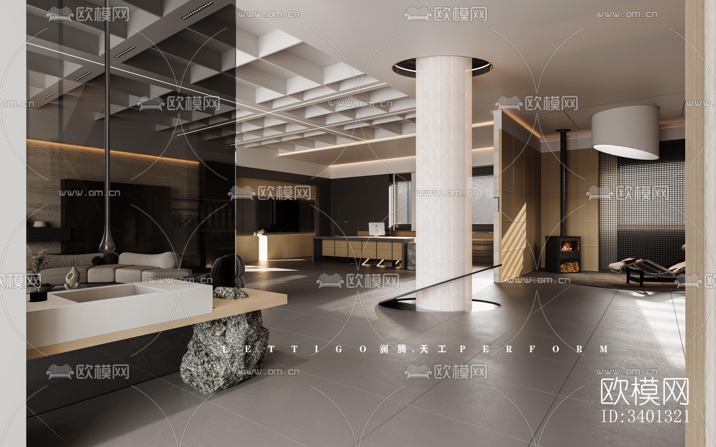 现代别墅效果图下载（渲染图1）