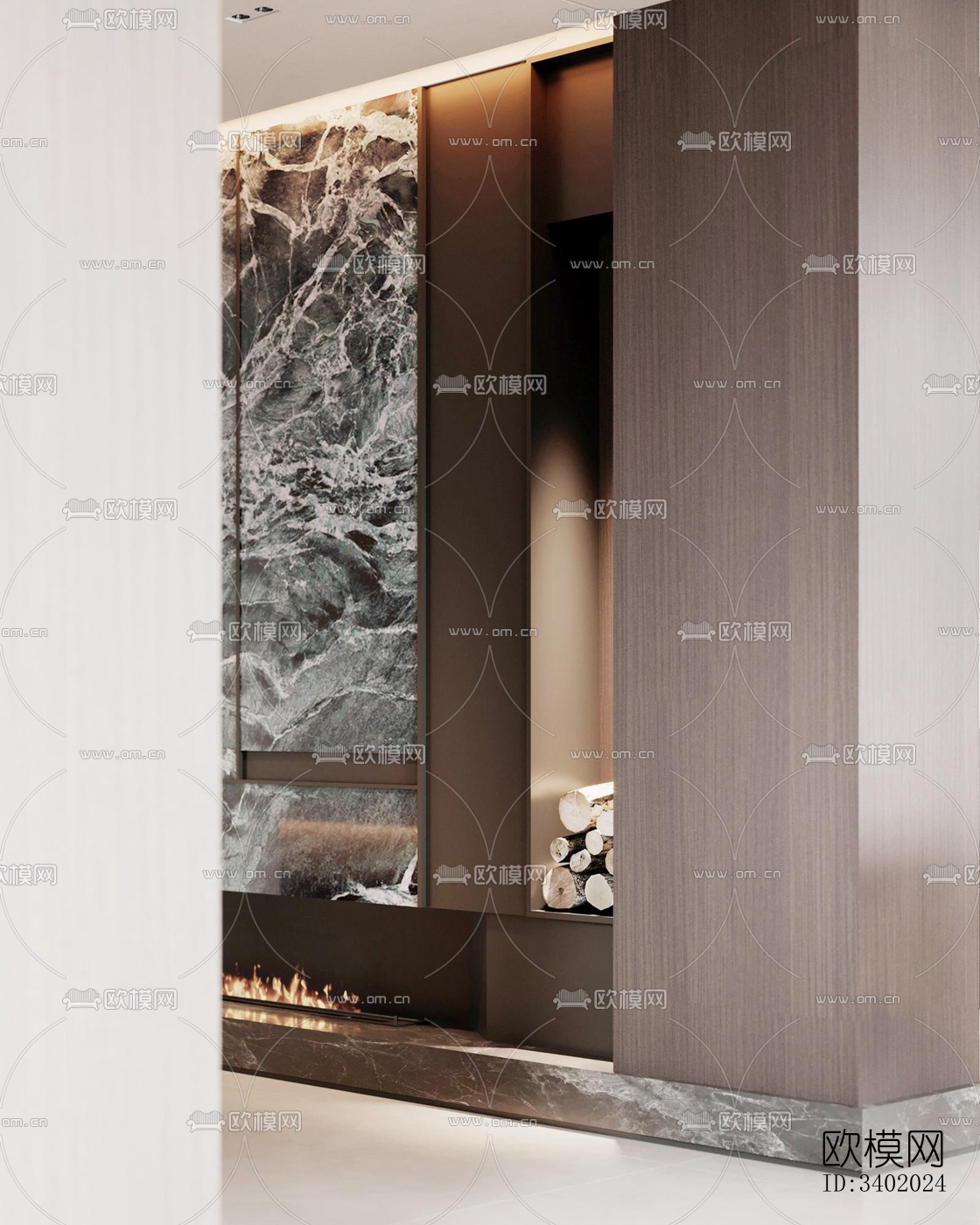 现代大平层效果图下载（渲染图8）