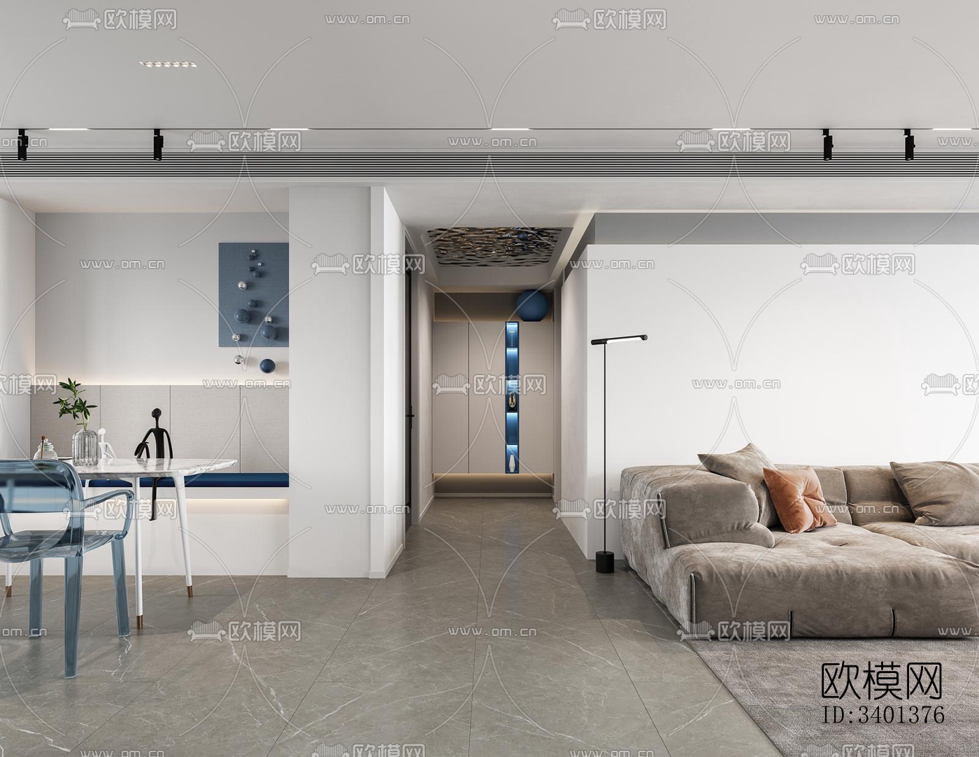 现代大平层效果图下载（渲染图8）