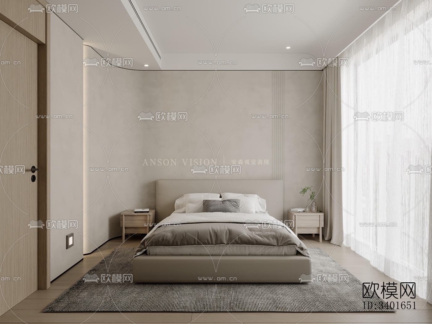 现代大平层效果图下载（渲染图11）