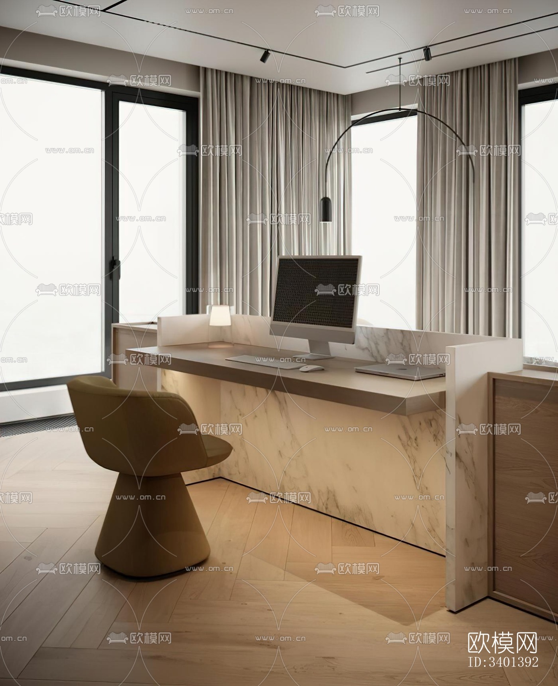 现代大平层效果图下载（渲染图10）