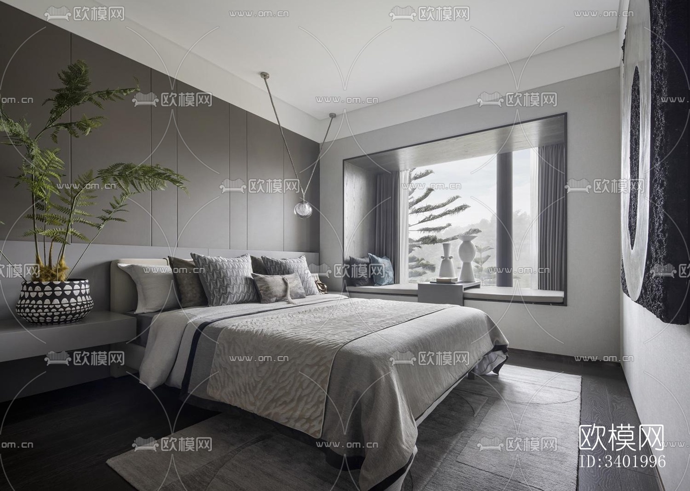 现代大平层效果图下载（渲染图9）