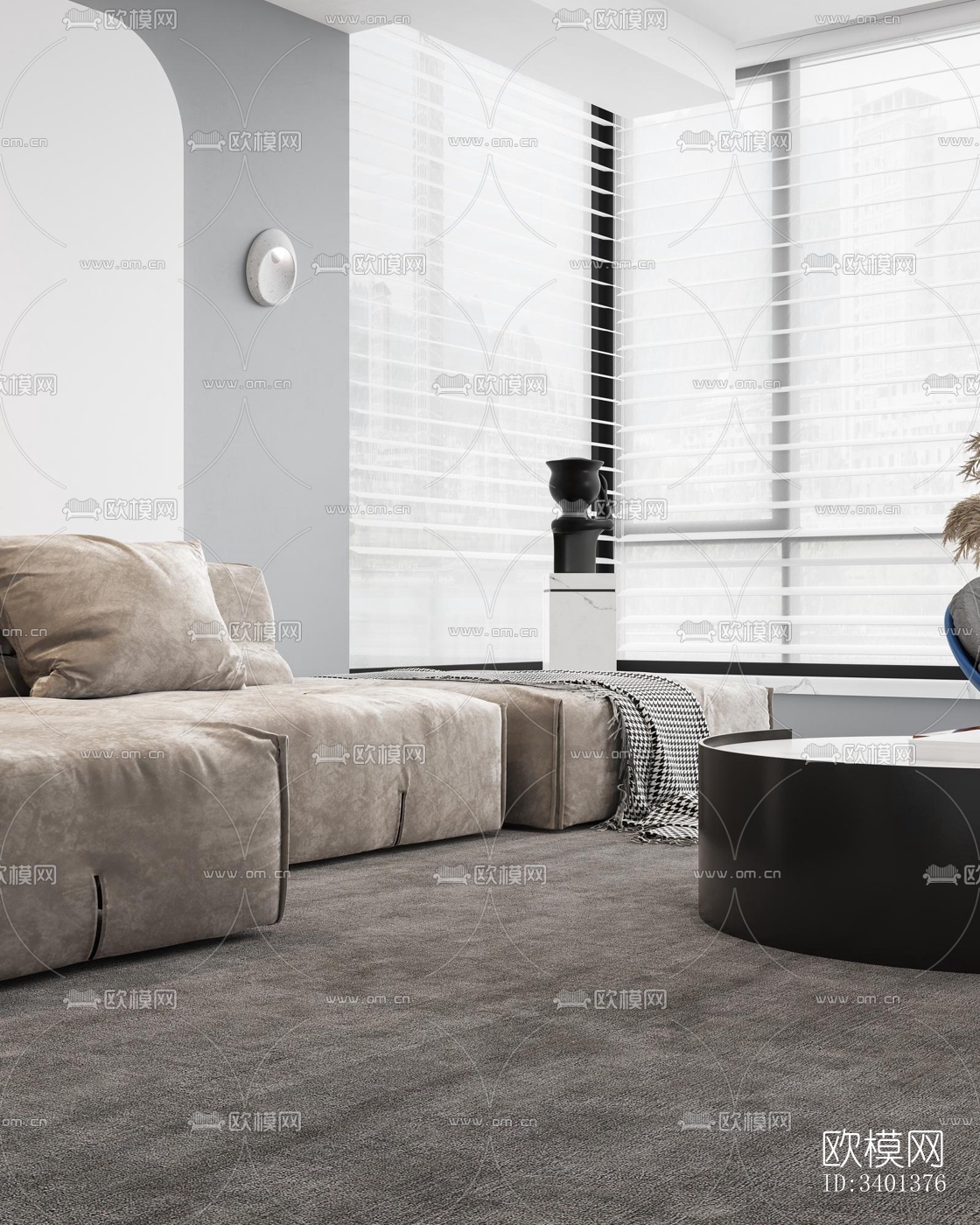 现代大平层效果图下载（渲染图11）