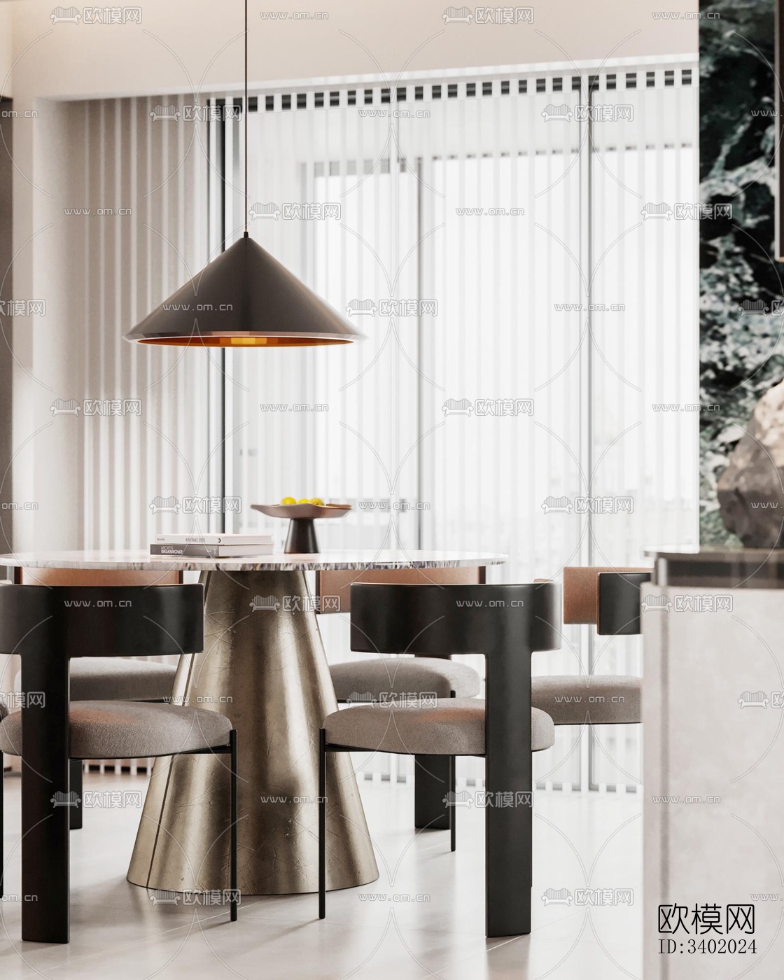 现代大平层效果图下载（渲染图7）