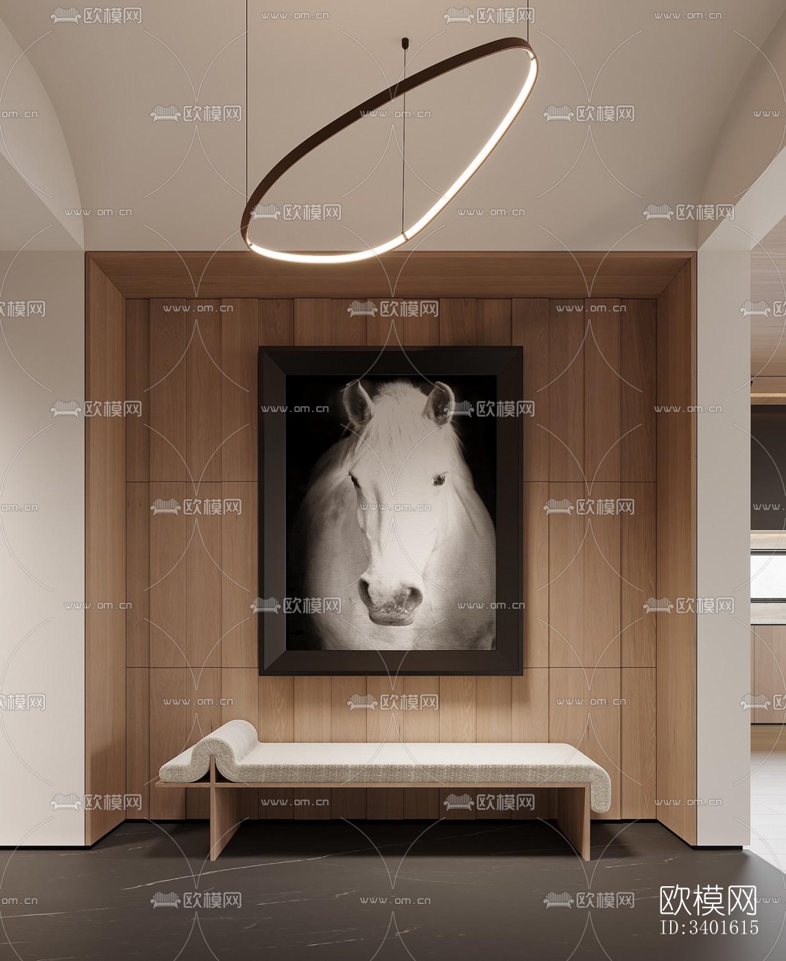 现代大平层效果图下载（渲染图9）