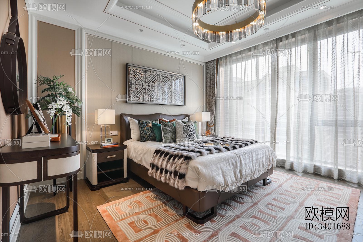 现代大平层效果图下载（渲染图11）