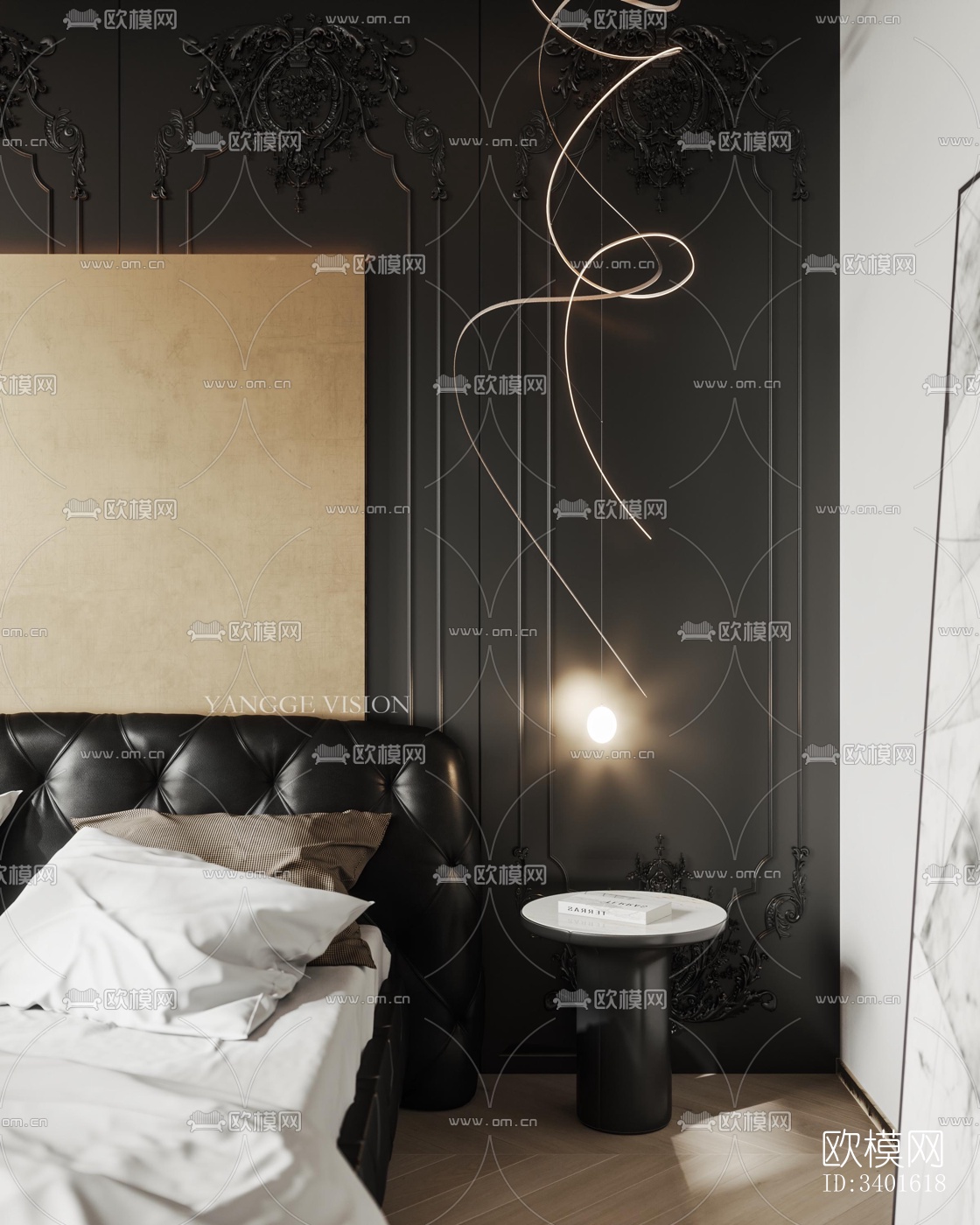 现代大平层效果图下载（渲染图7）