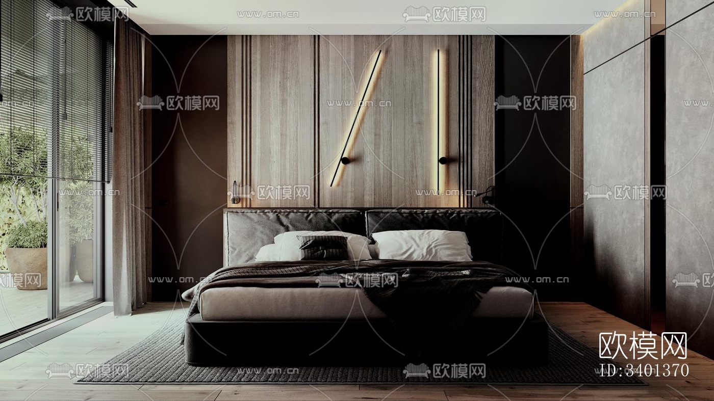 现代大平层效果图下载（渲染图4）