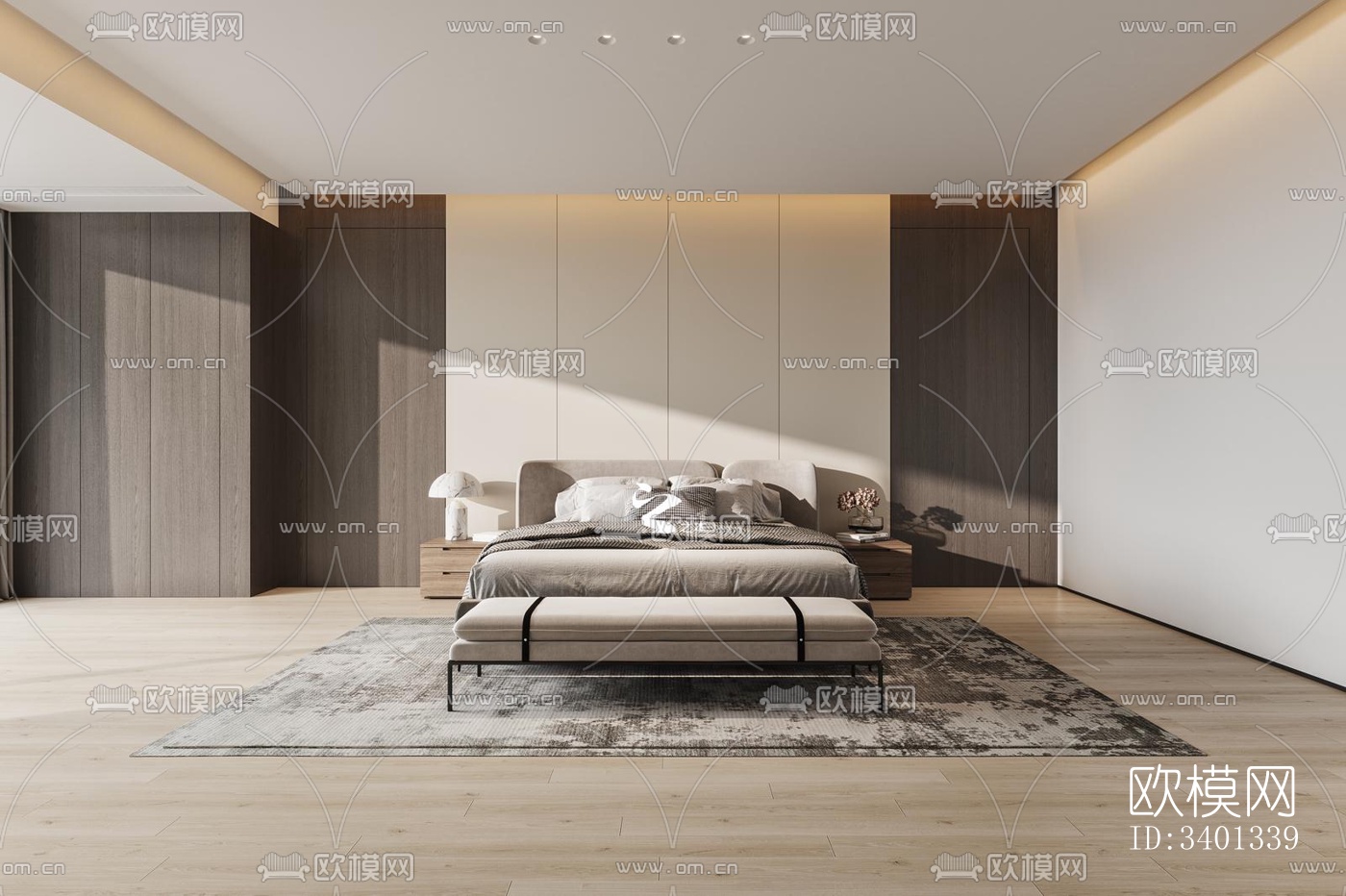 现代大平层效果图下载（渲染图4）