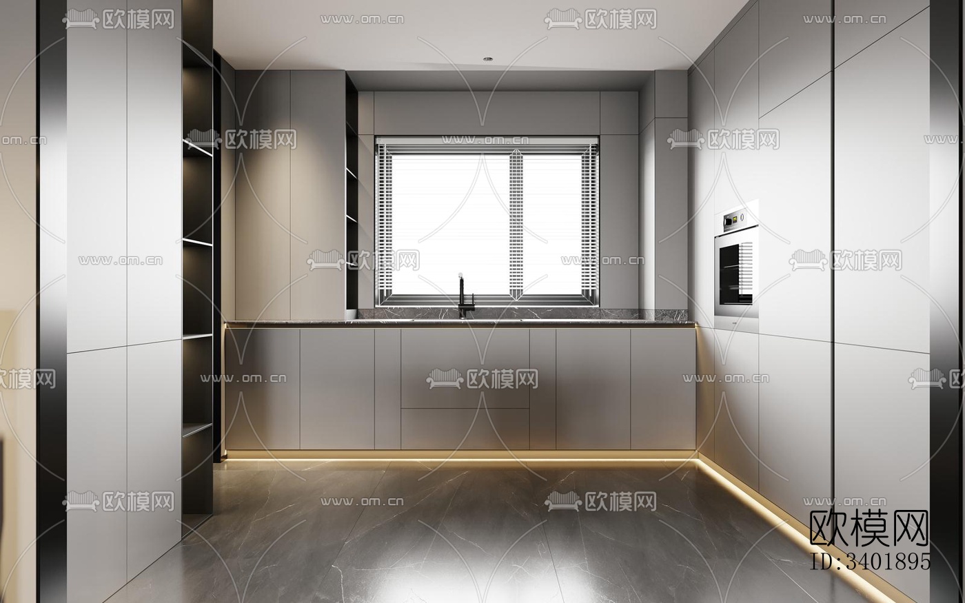 现代大平层效果图下载（渲染图2）