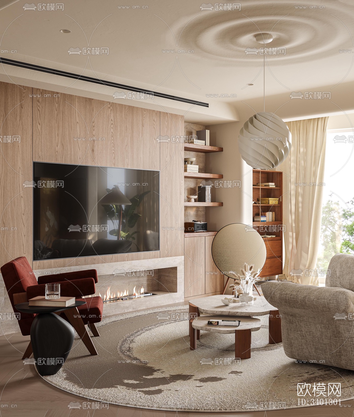 中古风别墅效果图下载（渲染图3）