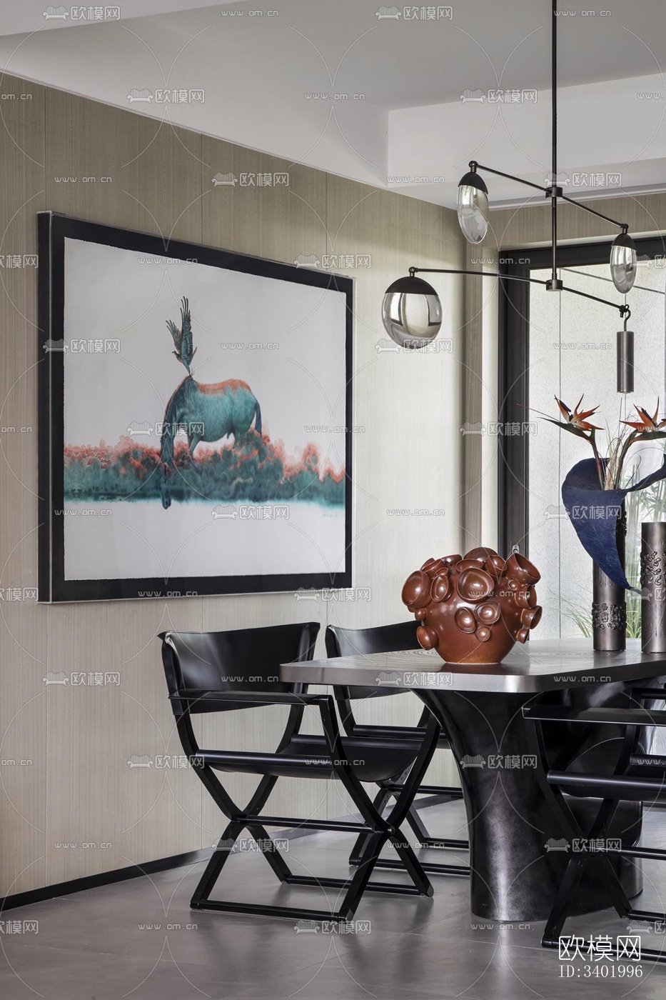 现代大平层效果图下载（渲染图14）